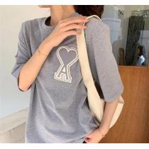 【お得な商品】AMI PARIS スーパーコピー Tシャツ 刺繡ロゴ ハートロゴ 21SS定番作 家でも外でも快適に