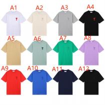 最高品質☆ AMI PARIS 偽物 Tシャツ お客さまお声に応じる アミ パリス 刺繡ロゴ 多色 