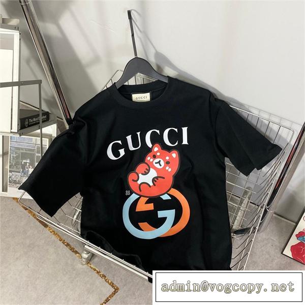 23ss可愛い雰囲気★★GUCC1 コピー Tシャツ KAWAIIシリーズ 抱く熊 綿麻生地 男女兼用  