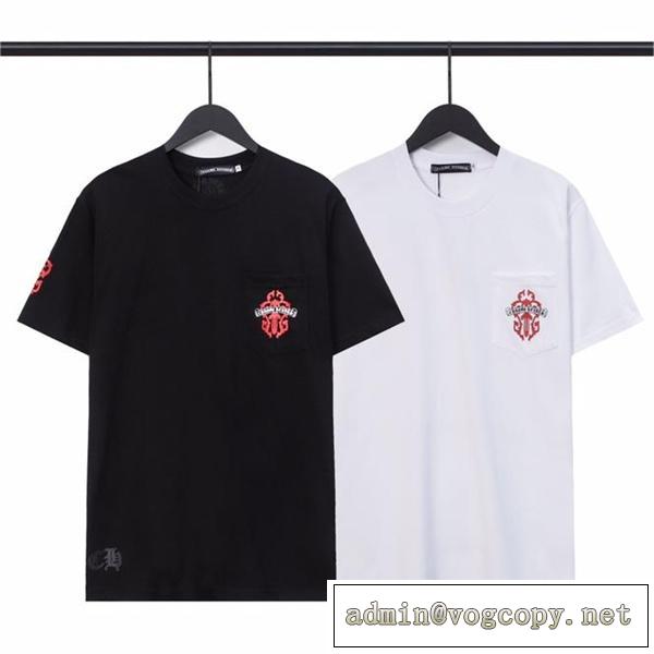 トレンド感を出す☆クロムハーツ コピー Tシャツ ロゴ プリント 純綿生地 2色 CHROME HEARTS