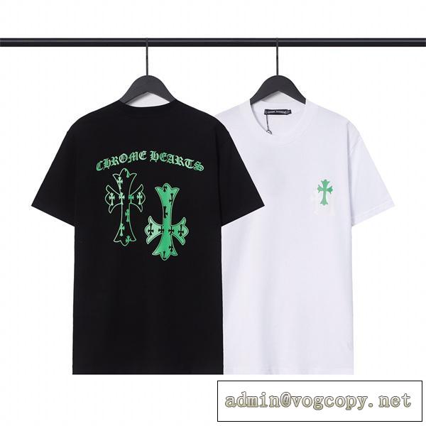 春らしい雰囲気♪♪クロムハーツ スーパーコピー Tシャツ クロス オーバーサイズ CHROME HEARTS 貼り付けロゴ