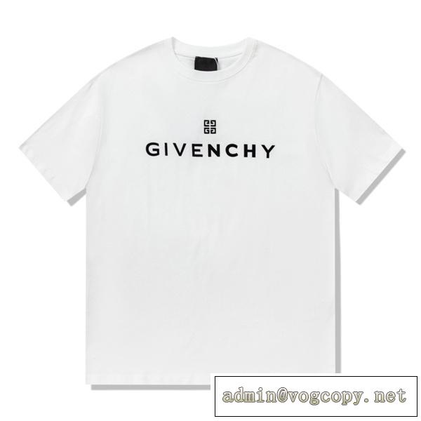 23シーズン新作☆ジバンシー スーパーコピー Tシャツ フロッキング加工ロゴ アメリカ綿生地 水洗いロゴ