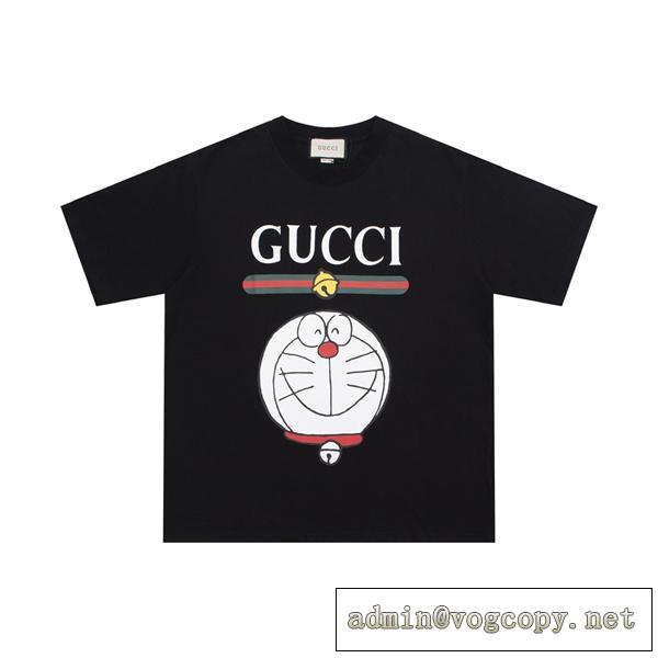とても良い抜け感を演出 GUCC1 スーパーコピー Tシャツ GUCC1Ｘドラえもん 純綿 ロゴプリント柄 