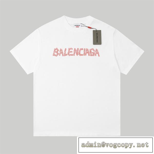 新作発売 BALENCIAGA コピー Tシャツ Supreme×バレンシアガコラボ ロゴプリント 100%綿 男女兼用　