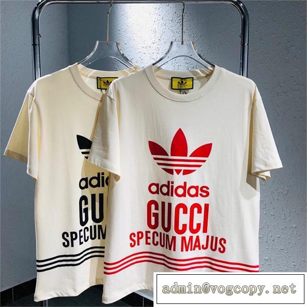 今注目すべきアイテム GUCC1 コピー Tシャツ GUCC1ｘadidas 2色 トレフォイル SPECUM MAJUS