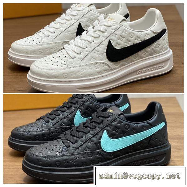 ルイヴィトン コピー スニーカー NikeｘLOUIS VUITTON THE TENスタイル Swoosh モノグラム刻印