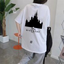 GIVENCHY スーパーコピー Tシャツ ジバンシーｘディズニーランド コラボ シカ 城 プリントロゴ 