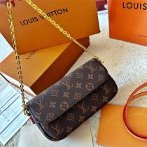 23ss大人気 LOUIS VUITTON スーパーコピー ショルダーバッグ WALLET ON CHAIN IVY ルイヴィトン ダブルチェーン