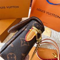 23ss大人気 LOUIS VUITTON スーパーコピー ショルダーバッグ WALLET ON CHAIN IVY ルイヴィトン ダブルチェーン