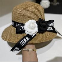 レトロ感満載 ディオール スーパーコピー カンカン帽 DIOR 花 リボン飾り 麦わら帽子