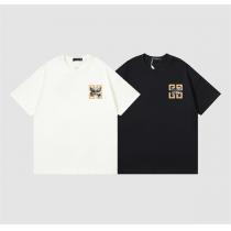 ジバンシー スーパーコピー Tシャツ 柄プリント 蝶 ロゴ コットン ダブルガーゼ GIVENCHY