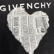 2026トレンド感を出す GIVENCHY コピー Tシャツ 新聞 ペーパー ジバンシー ハート 着心地良い