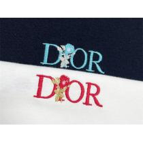 高品質 DIOR コピー Tシャツ 刺繡ロゴ 型崩れへの耐性 ディオール 230gコットンダブルガーゼ