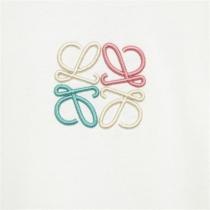 LOEWE スーパー コピー 刺繡ロゴ Tシャツ カラー LOEWE レトロデザイン 純綿生地