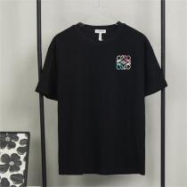 LOEWE スーパー コピー 刺繡ロゴ Tシャツ カラー LOEWE レトロデザイン 純綿生地