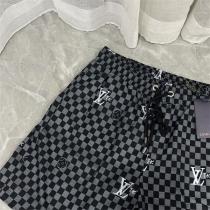 2026年夏のアイテム★★LOUIS VUITTON コピー ハーフパンツ チェック柄 ポリエステル ビーチパンツ