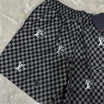2026年夏のアイテム★★LOUIS VUITTON コピー ハーフパンツ チェック柄 ポリエステル ビーチパンツ