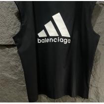 adidasｘBALENCIAGA 偽物 ノースリーブ バレンシアガ スリーストライプ ロゴプリント柄 