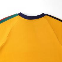 お洒落心をくすぐられる GUCC1 コピー Tシャツ GUCC1xAdidas イエロー ストライプスロゴプリント