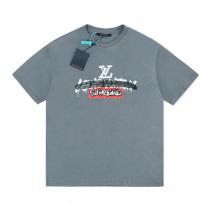 春を意識したトレンド高品質 ルイヴィトン コピー Tシャツ LOUIS VUITTONＸSUPREMEコラボ 純綿生地 