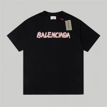 新作発売 BALENCIAGA コピー Tシャツ Supreme×バレンシアガコラボ ロゴプリント 100%綿 男女兼用　