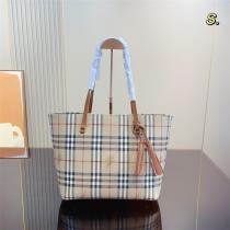 クラシックデザイン★BURBERRY スーパーコピー トートバッグ バーバリー 牛革 チェック柄 キャンパス