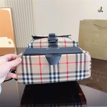 愛用していた今年トレンド バーバリー 偽物 リュック BURBERRY 牛革 チェック柄 キャンパス ナイロン