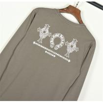 おすすめの春夏コーデ クロムハーツ コピー 長袖Tシャツ 灰色 CHROME HEARTS 男女兼用 ロンT