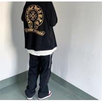 トレンド感を出す CHROME HEARTS スーパーコピー 長袖Tシャツ クロムハーツ ブロンズ ロゴ ゴールド