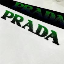 シルクのような風合い プラダ 偽物 スーパーコピー Tシャツ タオル生地ロゴ PRADA レーヨン生地