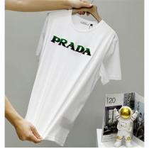 シルクのような風合い プラダ 偽物 スーパーコピー Tシャツ タオル生地ロゴ PRADA レーヨン生地
