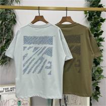 最高品質♥定番新品 Off-White コピー Tシャツ 不規則な 横断歩道ロゴプリント 純綿生地 