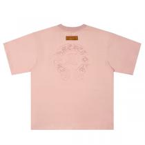 23ss新作★ルイヴィトン コピー Tシャツ ロゴ貼り付け ChromeheartsｘLouis Vuitton コラボ 4色