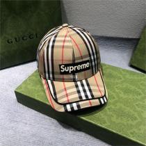 バーバリー スーパーコピー キャップ SupremeｘBURBERRY 枠ロゴ 貼り付け チェック柄 快適的