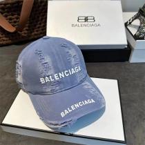 今年の人気定番作★★BALENCIAGA コピー キャップ デニムレトロ リップド加工 バレンシアガ ロゴプリント