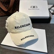 今年の人気定番作★★BALENCIAGA コピー キャップ デニムレトロ リップド加工 バレンシアガ ロゴプリント