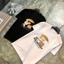 可愛い バーバリー コピー Ｔシャツ 鹿ちゃん 傘 チェック柄 シルケット加工 BURBERRY 