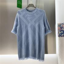 FENDI スーパー コピー ニットTシャツ タッセル飾り コットン ダブルガーゼ ジャカード編み フェンディ
