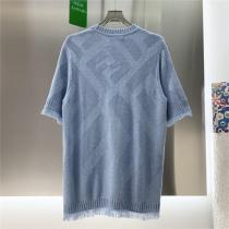FENDI スーパー コピー ニットTシャツ タッセル飾り コットン ダブルガーゼ ジャカード編み フェンディ