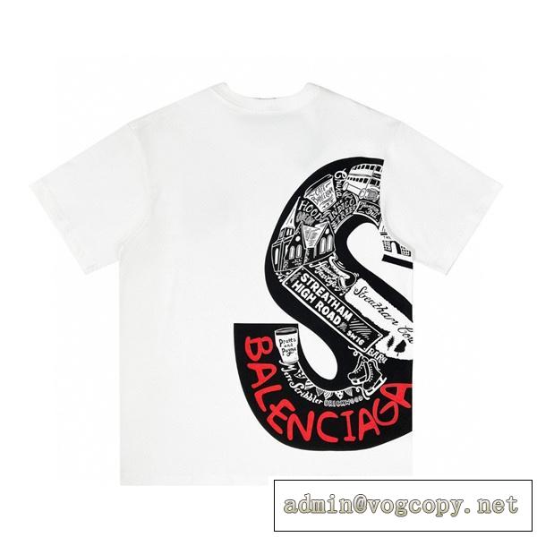 バレンシアガ コピー Tシャツ BALENCIAGAｘSupreme 100%コットン ダブルガーゼ 落書きロゴ