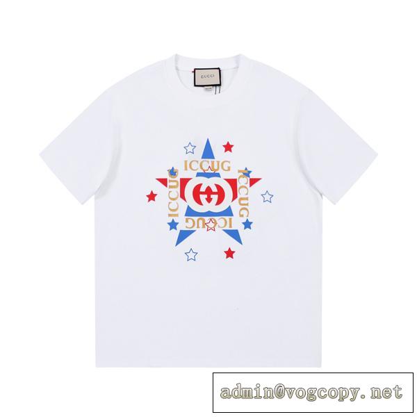 【高品質】 とても良い抜け感を演出 GUCC1 スーパーコピー Tシャツ 星 デジタルプリントロゴ カップルにおすすめ