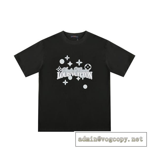 SNSで大人気☆☆ LOUIS VUITTON スーパーコピー Tシャツ ルイヴィトン ロゴプリント 男女兼用
