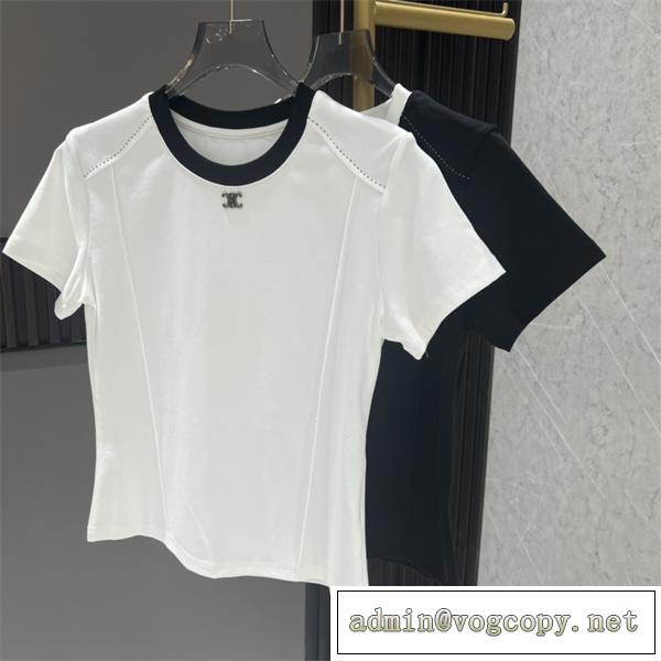 一枚で存在感を放つ CELINE スーパーコピー Tシャツ シンプル ニット素材 レディース セリーヌ
