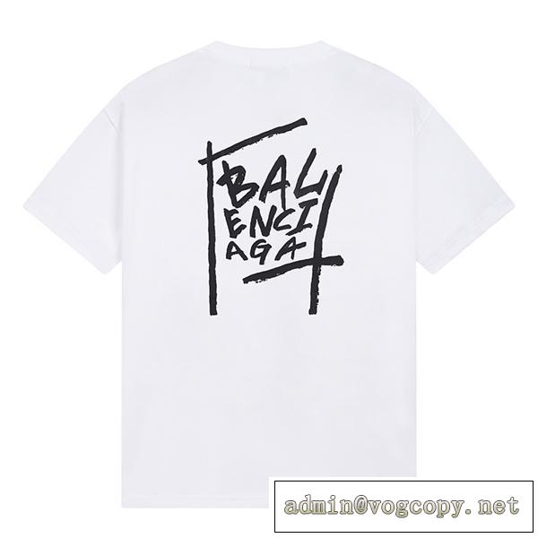 ♥今年大好評♥ BALENCIAGA コピー Tシャツ オーバーサイズ バレンシアガ サイン ロゴプリント 