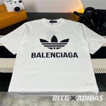 【2026ss最高のコラボ】バレンシアガ 偽物 Tシャツ BALENCIAGAｘAdidas ロゴプリント 純綿生地