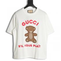 幅広い季節にぴったり GUCC1 コピー Tシャツ クマ ニッティングロゴ貼り付け 純綿素材 男女兼用 