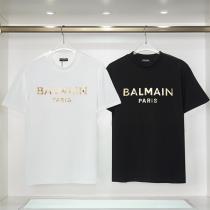 2026おすすめアイテム  BALMAIN 偽物 Tシャツ バルマン ゴールドロゴ 100%コットン生地 