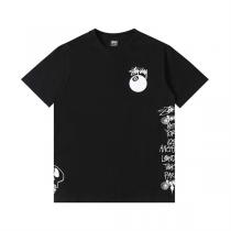 ストリート感満載 2026ステューシー 偽物 Tシャツ Tシャツ 顔料染め 8番玉 どくろ 男女兼用