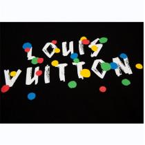 草間彌生 × ルイヴィトン スーパーコピー Tシャツ LOUIS VUITTON × YK コラボ 水玉 柄 プリント 純綿生地 