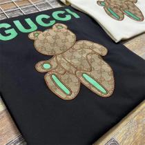 2026年★GUCC1 スーパーコピー Ｔシャツ グリーン 熊 くま 刺繍ロゴ プリント 男女兼用 丸首 モノグラム